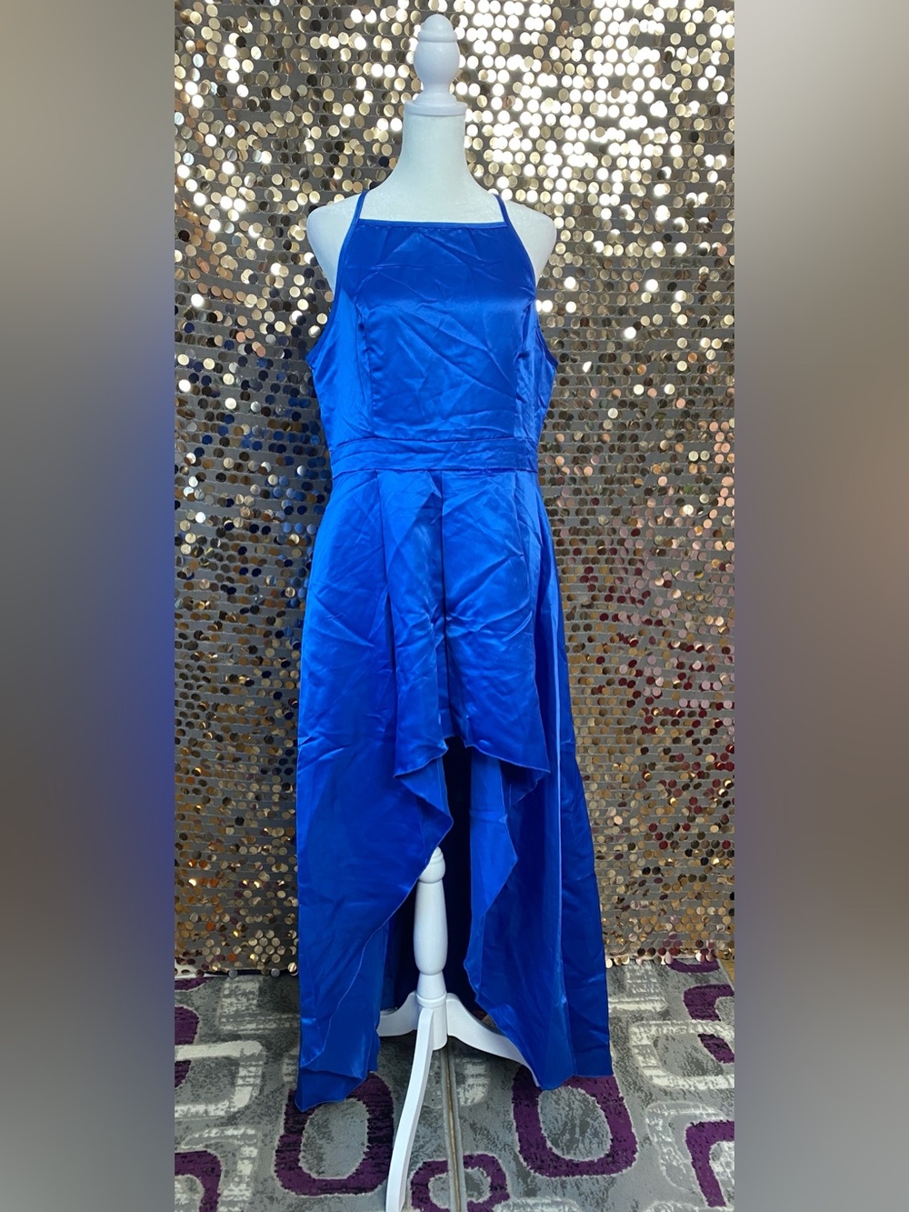 Royal Blue High-Low Dress #1600